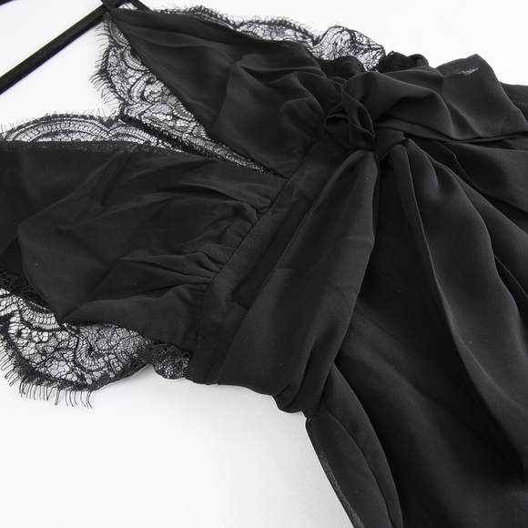 Lace Plunging V-Neck High Slit Cami Long Dress - Picture 8 of 8